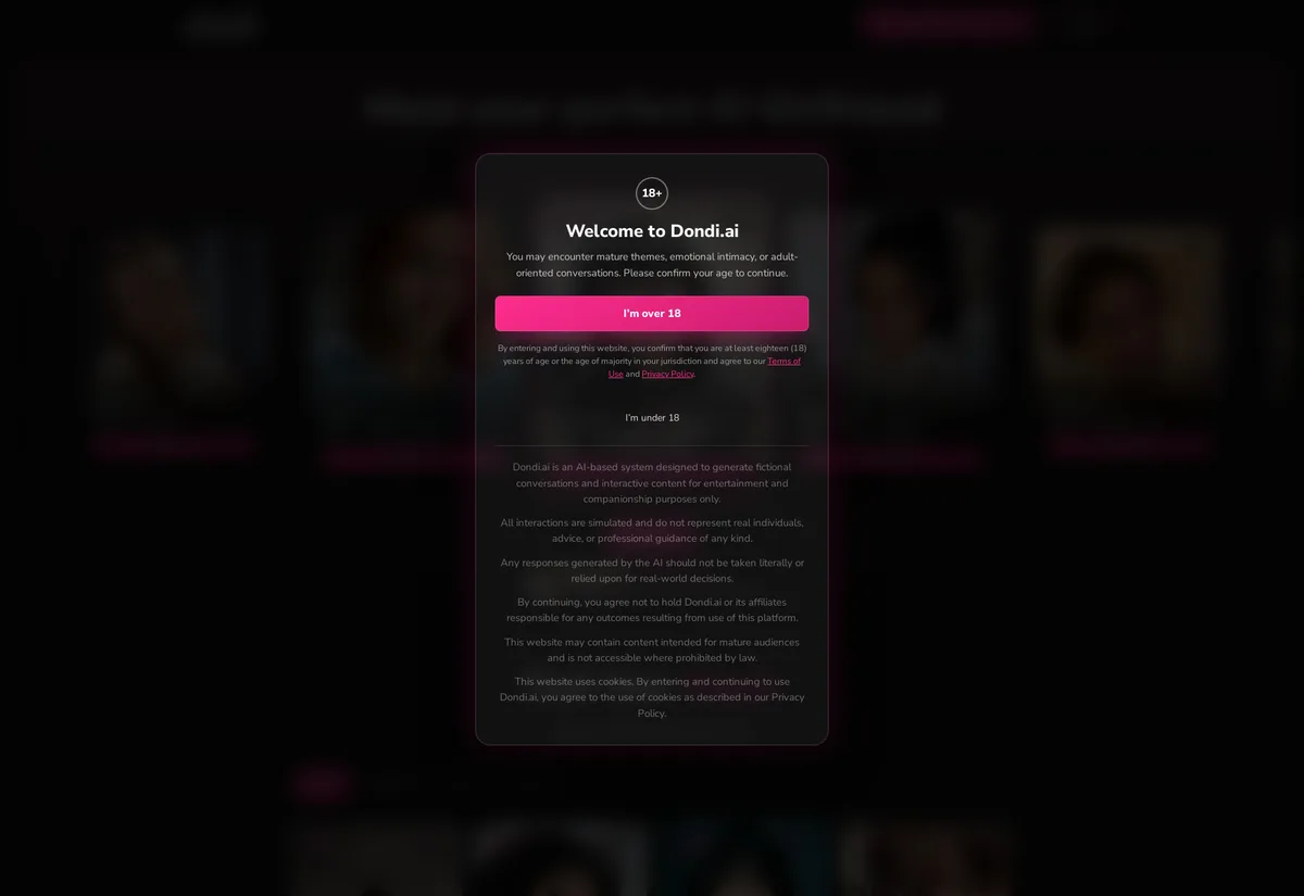 Captura de pantalla de Dondi.ai