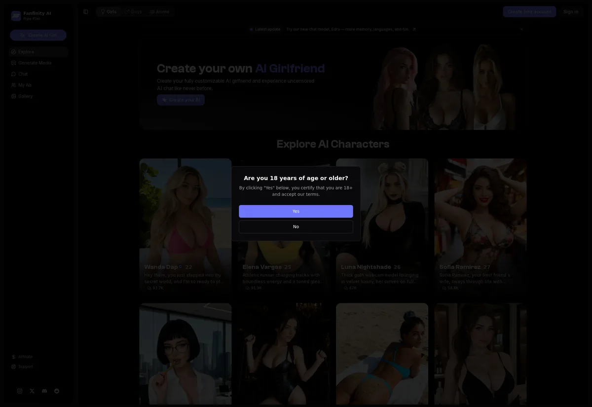 Captura de pantalla de Fanfinity